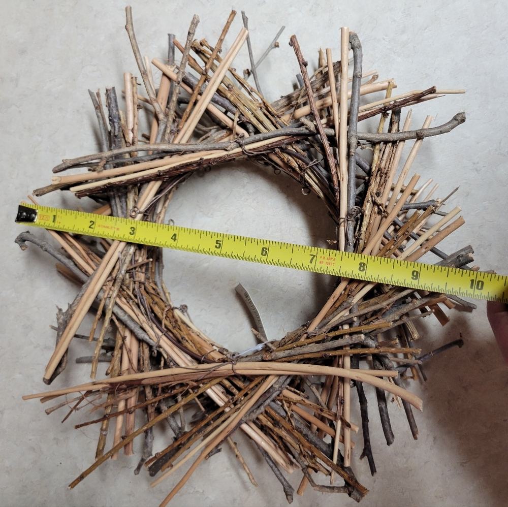 Decorative stick wreath cute design could be decorated or just hung-brown